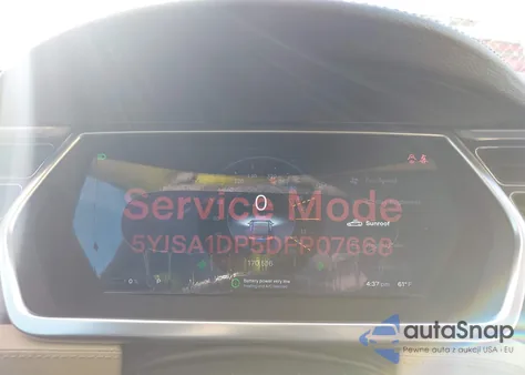 2013 Tesla Model S Performance z USA, uszkodzony, nr VIN 5YJSA1DP5DFP07668